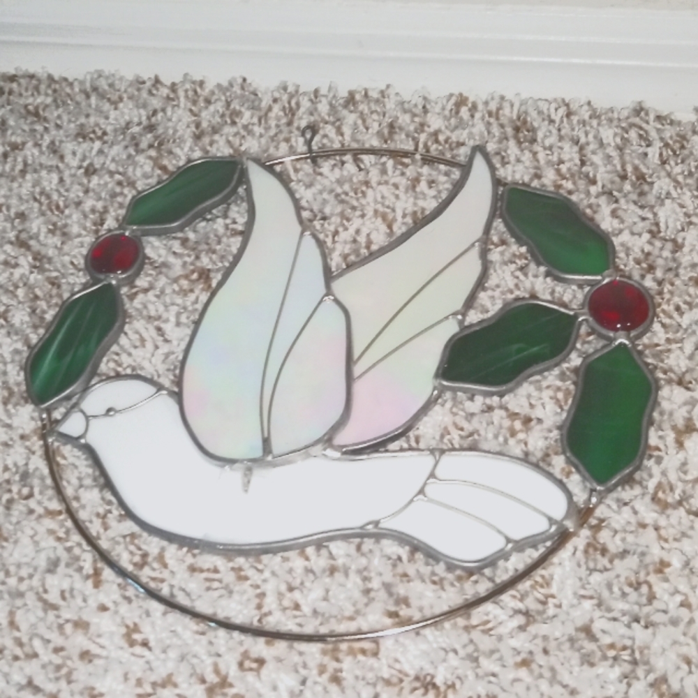 Stained glass stained glass, opal dove, sun catcher